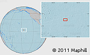 Gray Location Map of the area around 3° 51' 2" N, 143° 34' 29" W, hill shading