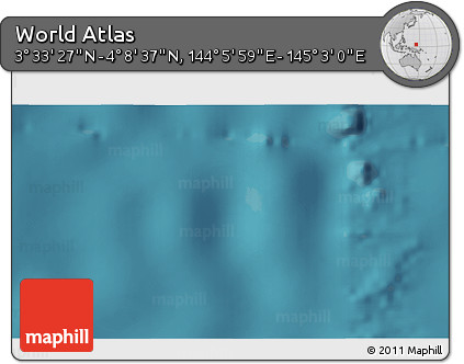 Satellite 3D Map of the Area around 3° 51' 2" N, 144° 34' 29" E