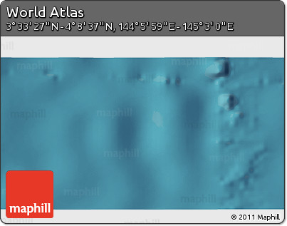 Satellite 3D Map of the Area around 3° 51' 2" N, 144° 34' 29" E