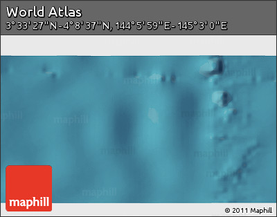 Satellite 3D Map of the Area around 3° 51' 2" N, 144° 34' 29" E