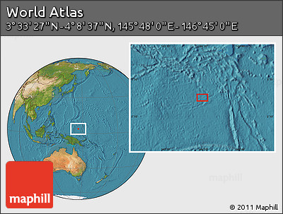 Satellite Location Map of the Area around 3° 51' 2" N, 146° 16' 30" E