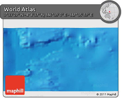 Physical 3D Map of the Area around 3° 51' 2" N, 147° 7' 30" E