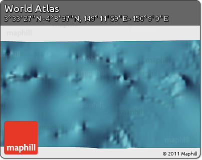 Satellite 3D Map of the Area around 3° 51' 2" N, 149° 40' 30" E