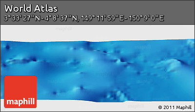 Physical Panoramic Map of the Area around 3° 51' 2" N, 149° 40' 30" E