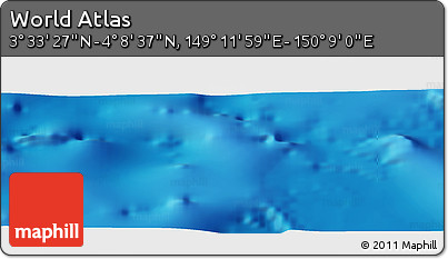Physical Panoramic Map of the Area around 3° 51' 2" N, 149° 40' 30" E