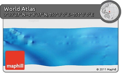 Physical Panoramic Map of the Area around 3° 51' 2" N, 150° 31' 30" E