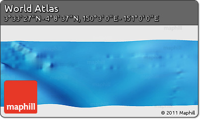 Physical Panoramic Map of the Area around 3° 51' 2" N, 150° 31' 30" E