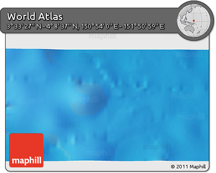 Physical 3D Map of the Area around 3° 51' 2" N, 151° 22' 30" E