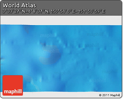 Physical 3D Map of the Area around 3° 51' 2" N, 151° 22' 30" E