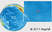 Physical Location Map of the area around 3° 51' 2" N, 152° 4' 29" W