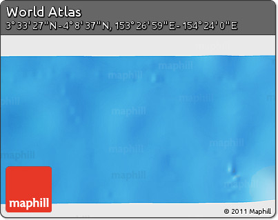 Physical 3D Map of the Area around 3° 51' 2" N, 153° 55' 30" E