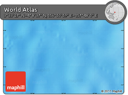 Physical Map of the Area around 3° 51' 2" N, 157° 19' 29" E