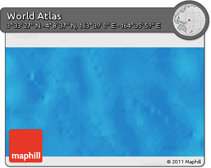 Shaded Relief 3D Map of the Area around 3° 51' 2" N, 164° 7' 30" E