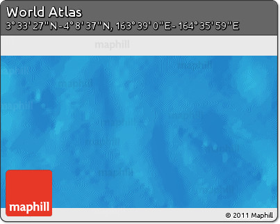 Shaded Relief 3D Map of the Area around 3° 51' 2" N, 164° 7' 30" E