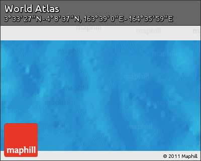 Shaded Relief 3D Map of the Area around 3° 51' 2" N, 164° 7' 30" E