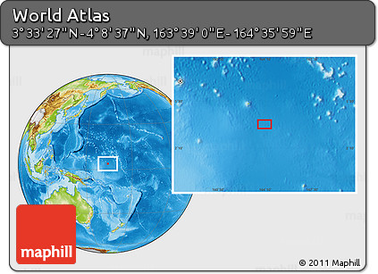 Physical Location Map of the Area around 3° 51' 2" N, 164° 7' 30" E