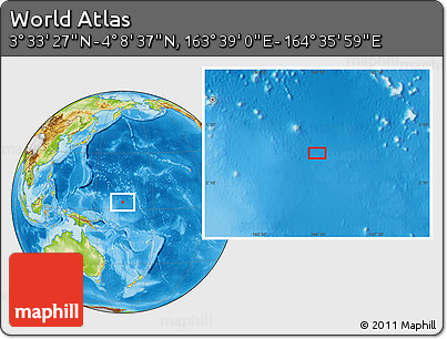 Physical Location Map of the Area around 3° 51' 2" N, 164° 7' 30" E