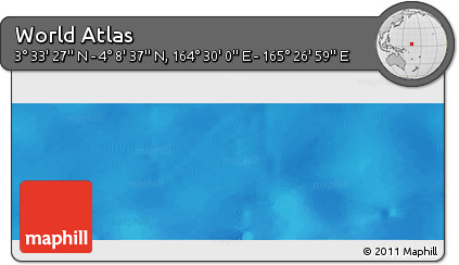 Physical Panoramic Map of the Area around 3° 51' 2" N, 164° 58' 29" E