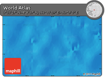 Shaded Relief Map of the Area around 3° 51' 2" N, 166° 40' 30" E