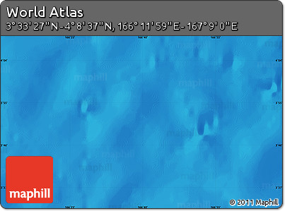Shaded Relief Map of the Area around 3° 51' 2" N, 166° 40' 30" E