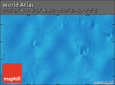 Shaded Relief Map of the Area around 3° 51' 2" N, 166° 40' 30" E