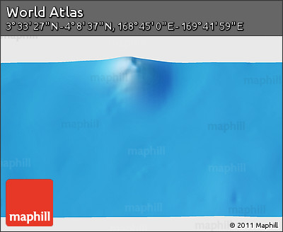 Physical 3D Map of the Area around 3° 51' 2" N, 169° 13' 29" E