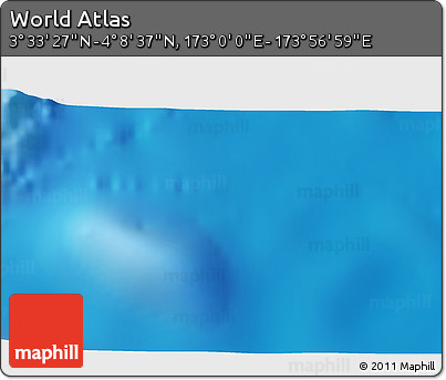 Physical 3D Map of the Area around 3° 51' 2" N, 173° 28' 29" E
