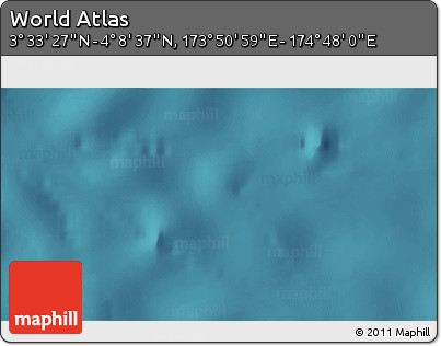 Satellite 3D Map of the Area around 3° 51' 2" N, 174° 19' 29" E