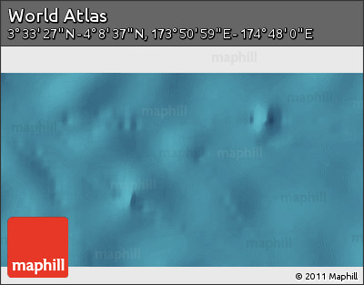 Satellite 3D Map of the Area around 3° 51' 2" N, 174° 19' 29" E