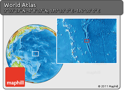 Physical Location Map of the Area around 3° 51' 2" N, 176° 1' 30" E