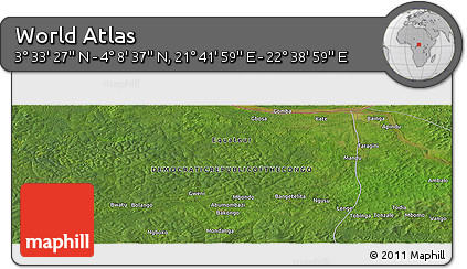 Satellite Panoramic Map of the Area around 3° 51' 2" N, 22° 10' 29" E