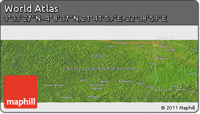 Satellite Panoramic Map of the Area around 3° 51' 2" N, 22° 10' 29" E