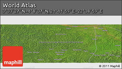 Satellite Panoramic Map of the Area around 3° 51' 2" N, 22° 10' 29" E