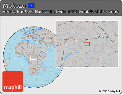 Gray Location Map of Mokozo