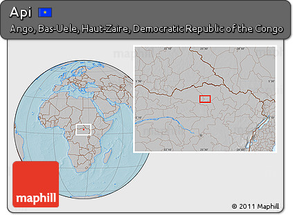 Gray Location Map of Api, hill shading