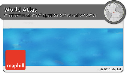 Physical Panoramic Map of the Area around 3° 51' 2" N, 25° 25' 29" W