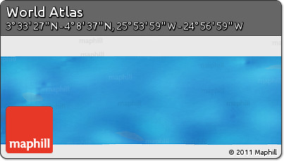 Physical Panoramic Map of the Area around 3° 51' 2" N, 25° 25' 29" W