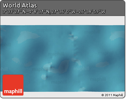 Satellite 3D Map of the Area around 3° 51' 2" N, 27° 7' 30" W