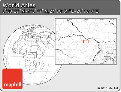 Blank Location Map of the Area around 3° 51' 2" N, 28° 7' 30" E