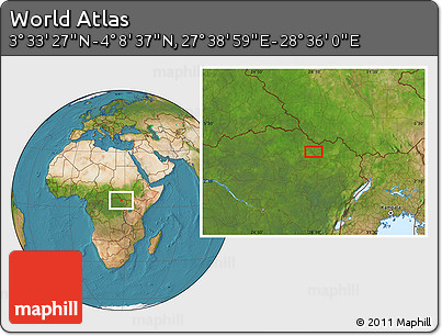Satellite Location Map of the Area around 3° 51' 2" N, 28° 7' 30" E