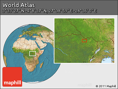 Satellite Location Map of the Area around 3° 51' 2" N, 28° 7' 30" E