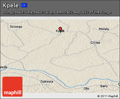Shaded Relief Panoramic Map of Kpele