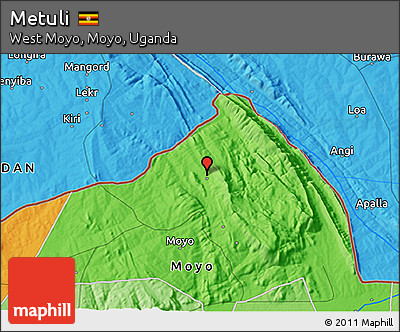 Political 3D Map of Metuli