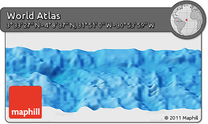 Physical Panoramic Map of the Area around 3° 51' 2" N, 31° 22' 30" W