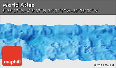 Physical Panoramic Map of the Area around 3° 51' 2" N, 31° 22' 30" W