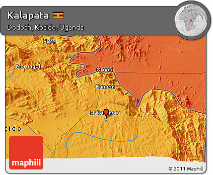 Political 3D Map of Kalapata