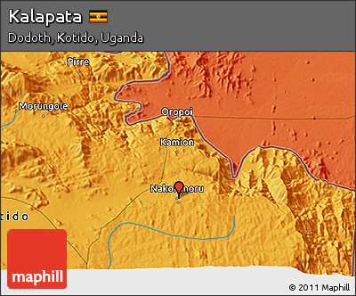 Political 3D Map of Kalapata