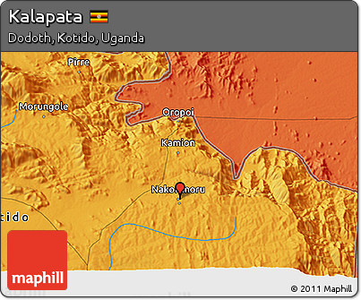 Political 3D Map of Kalapata