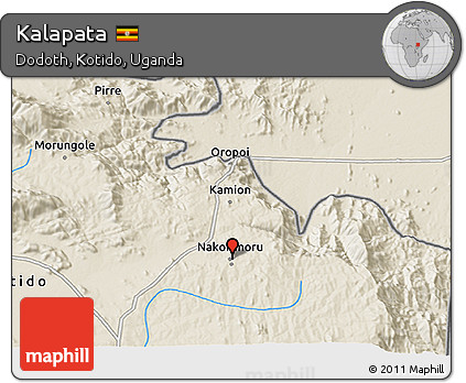 Shaded Relief 3D Map of Kalapata