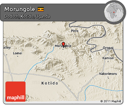 Shaded Relief 3D Map of Morungole
